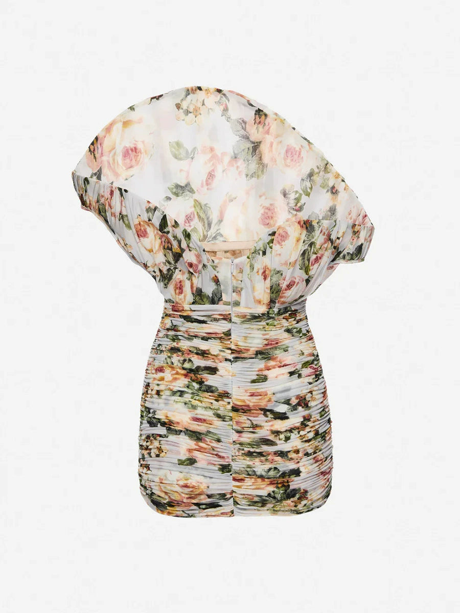 Danai Floral Ruch Mini Dress