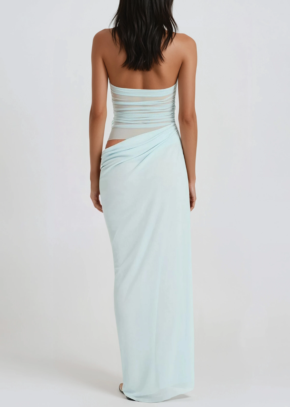 Hernando Halter Neck Cutout Draped Maxi Dress