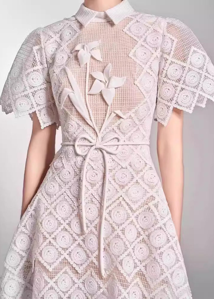 Dimitrina Flower Embroidered Midi Dress