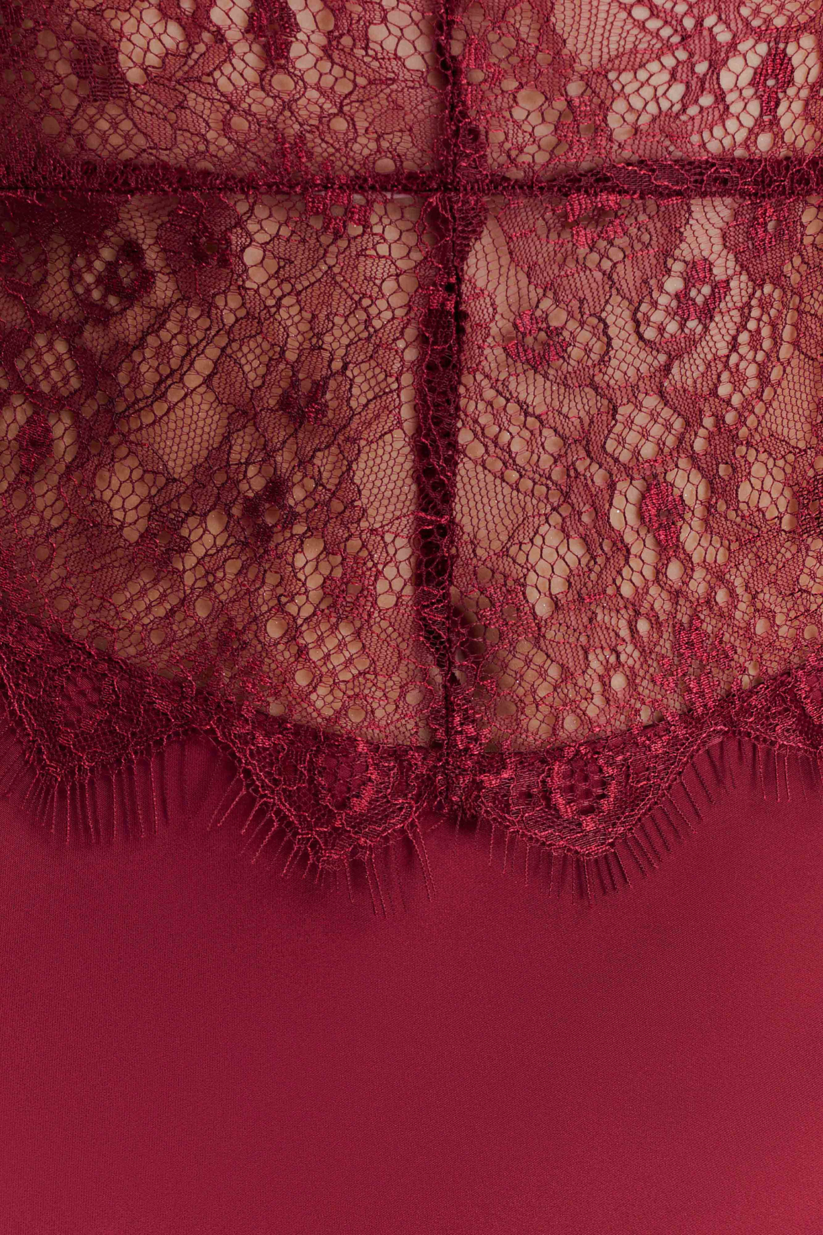 Dominick Long Sleeve Lace Plunge Maxi Dress