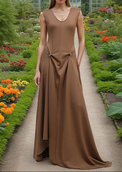 Brandon Sleeveless Asymmetric Maxi Dress