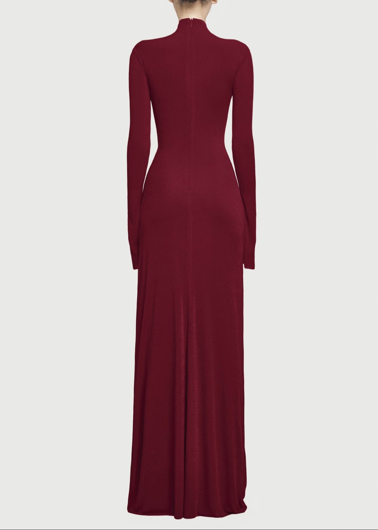 Anusha Ruch Bodycon Long Sleeve Maxi Dress In Red