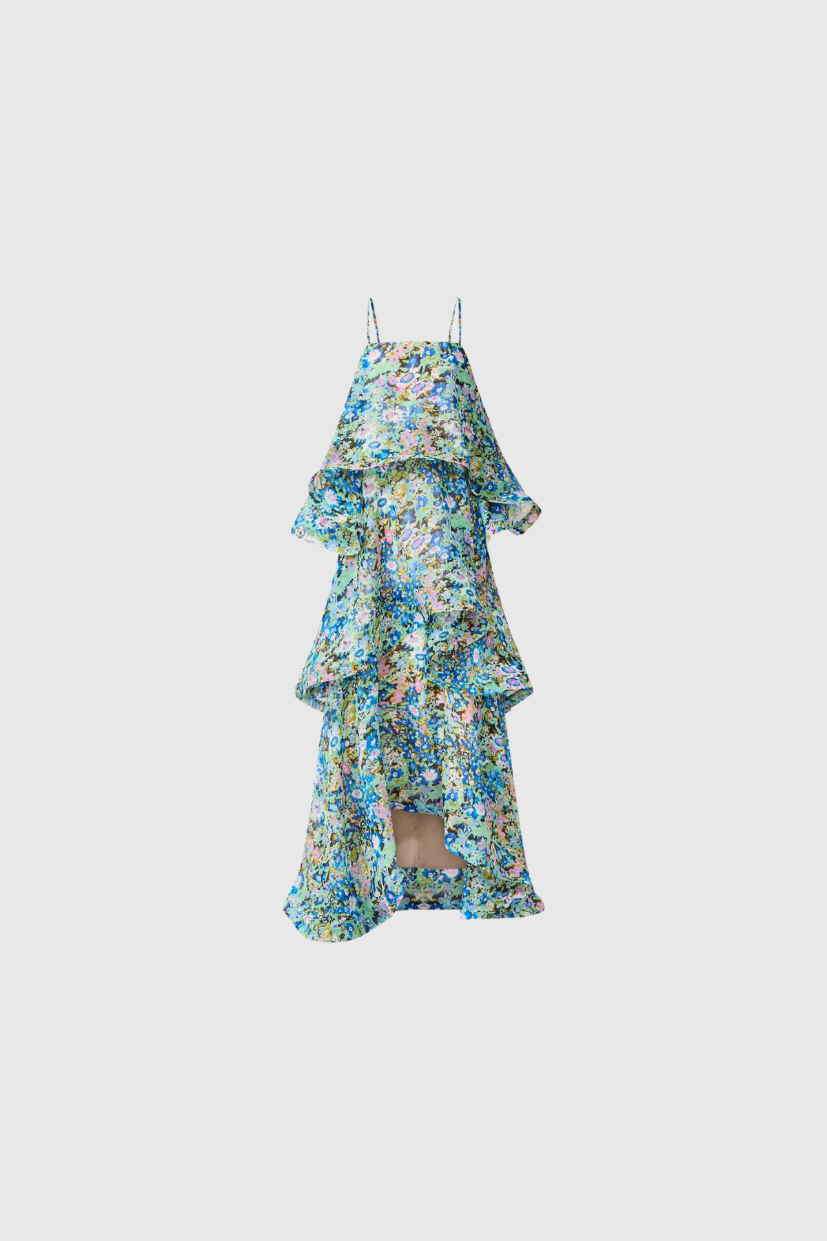 Hannie Floral Tiered Maxi Dress In Green