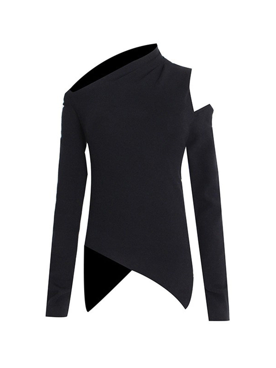 Abia Cutout Ruch Asymmetric Bodycon Top