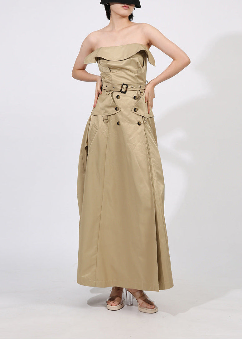 Dietlind Strapless Trench Coat Maxi Dress