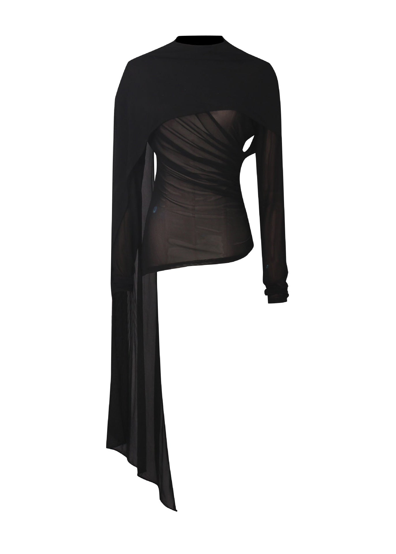 Ealdberht Ruch Shawl Mesh Top