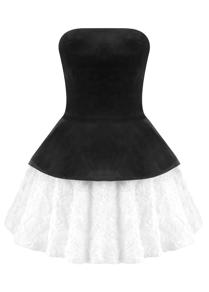 Diana Strapless Flower Mini Dress