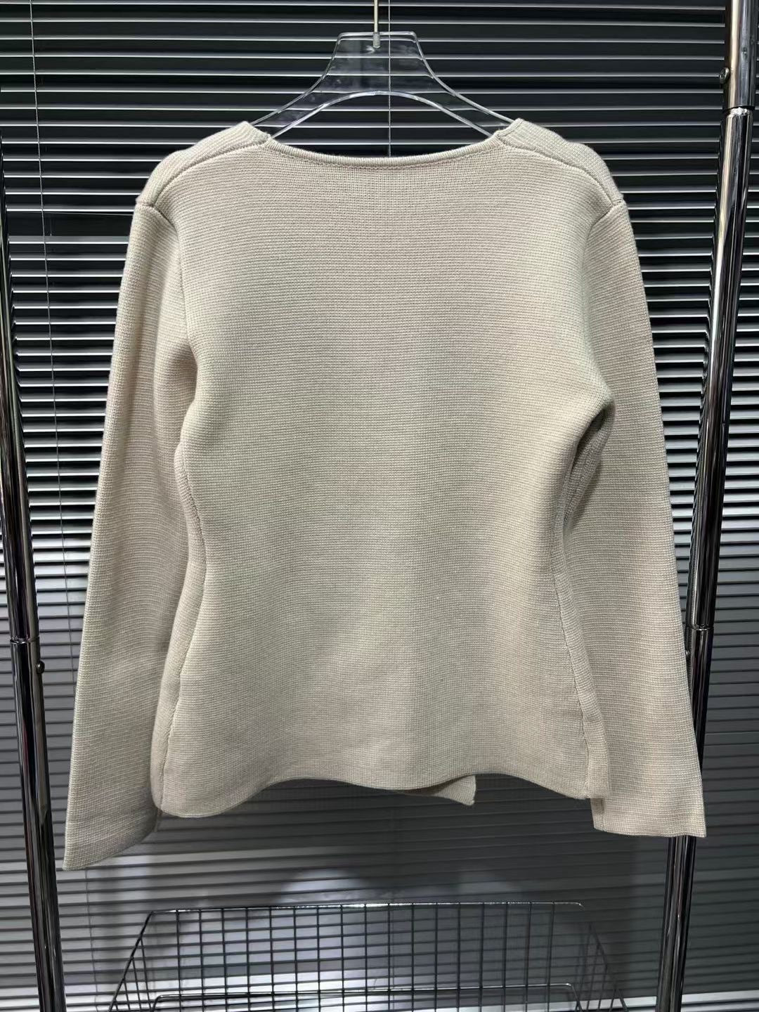 Cathan Knit Flower Plunge Top