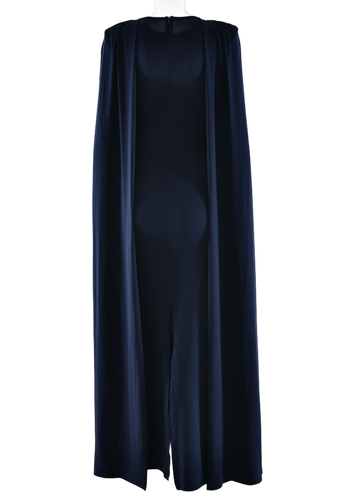 Diodoros Shawl Bodycon Maxi Dress In Blue