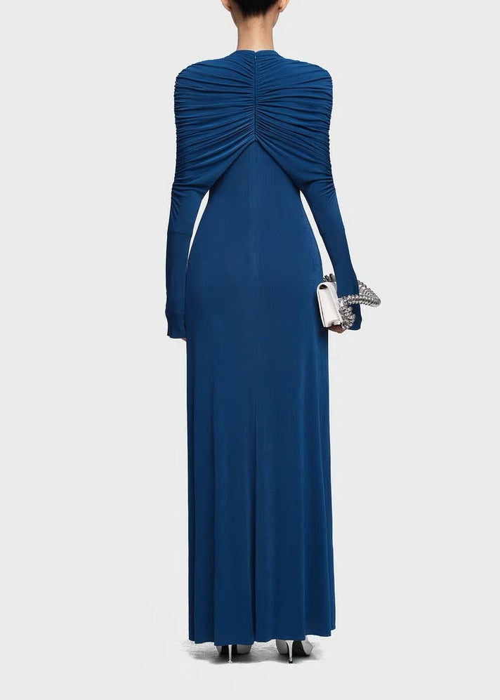 Drina Ruch Shawl Maxi Dress In Blue