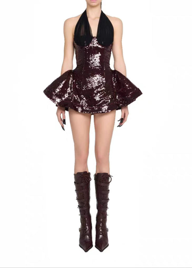 Bidane Sequin Mesh Mini Dress