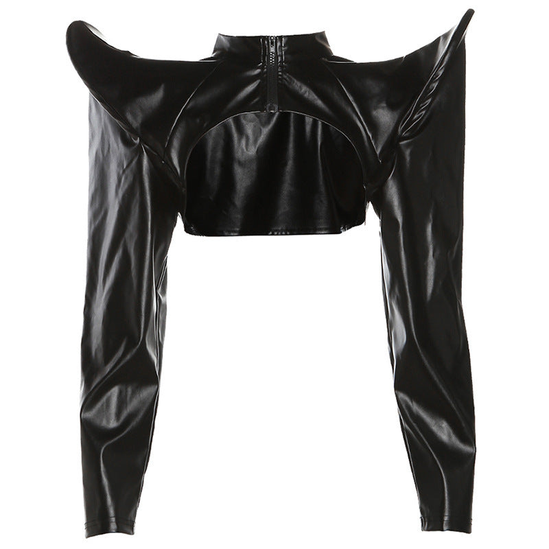 Anzu Deconstruct Crop Leather Jacket