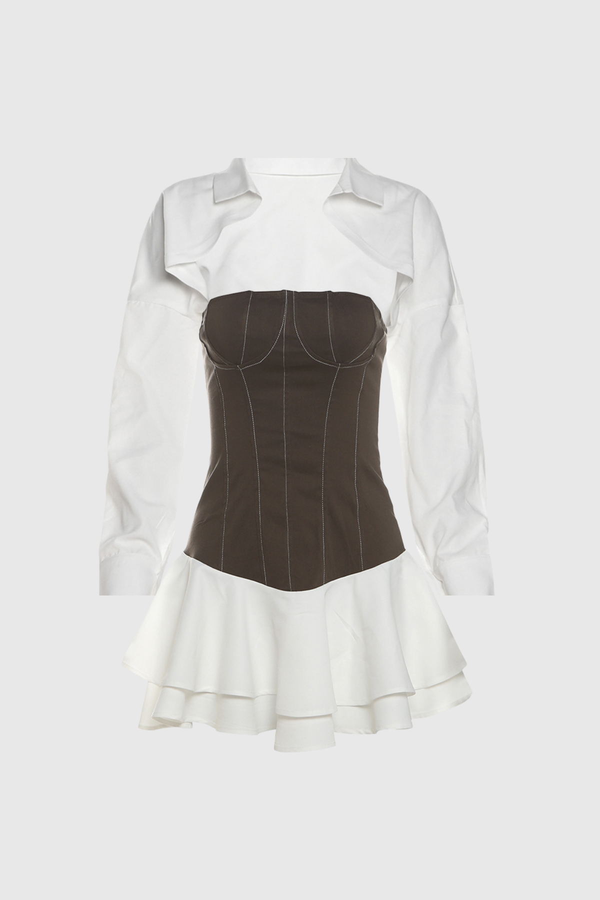 Acantha Ruffle Strapless Corset Mini Dress