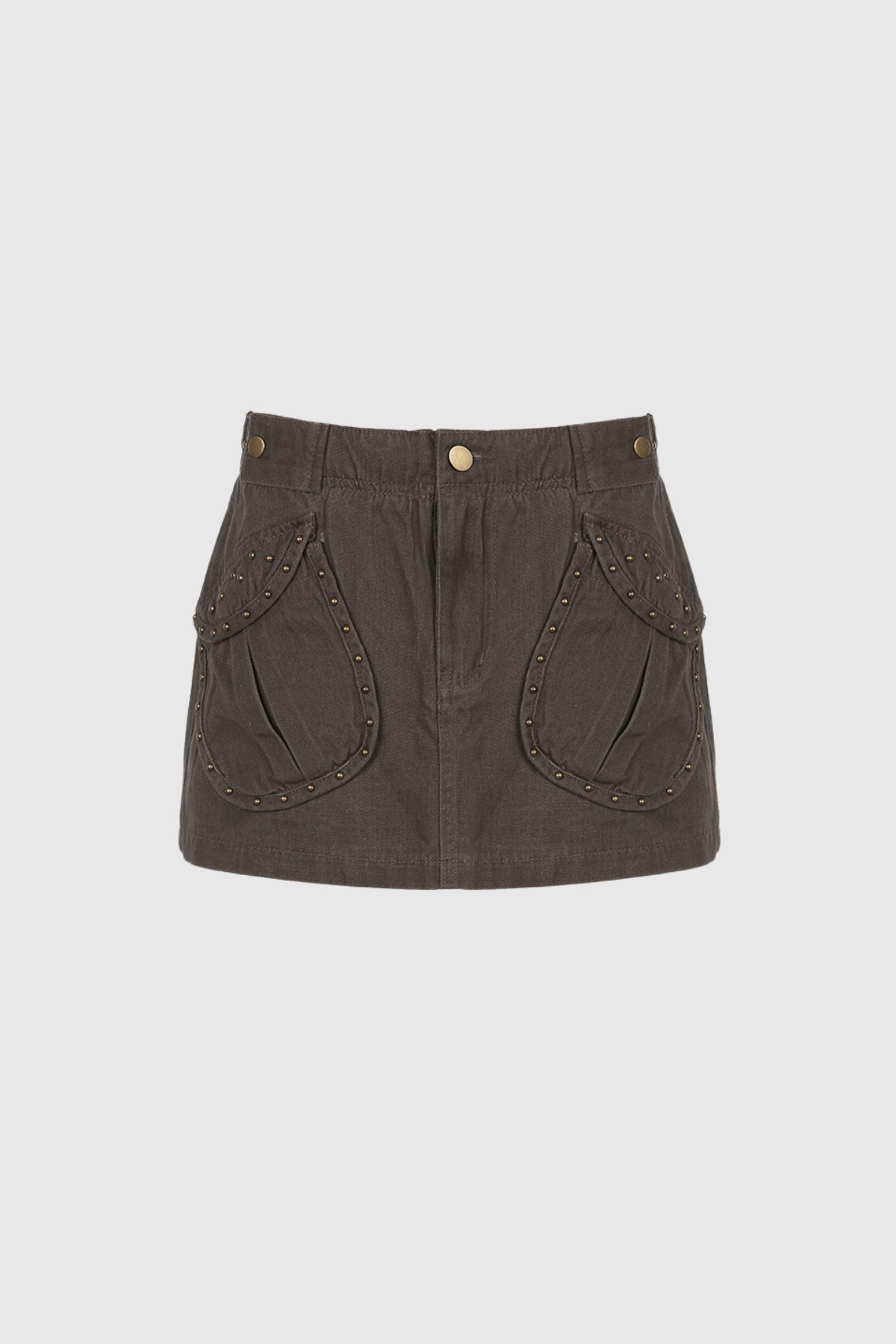 Adica Studded Pocket Short Denim Skirt