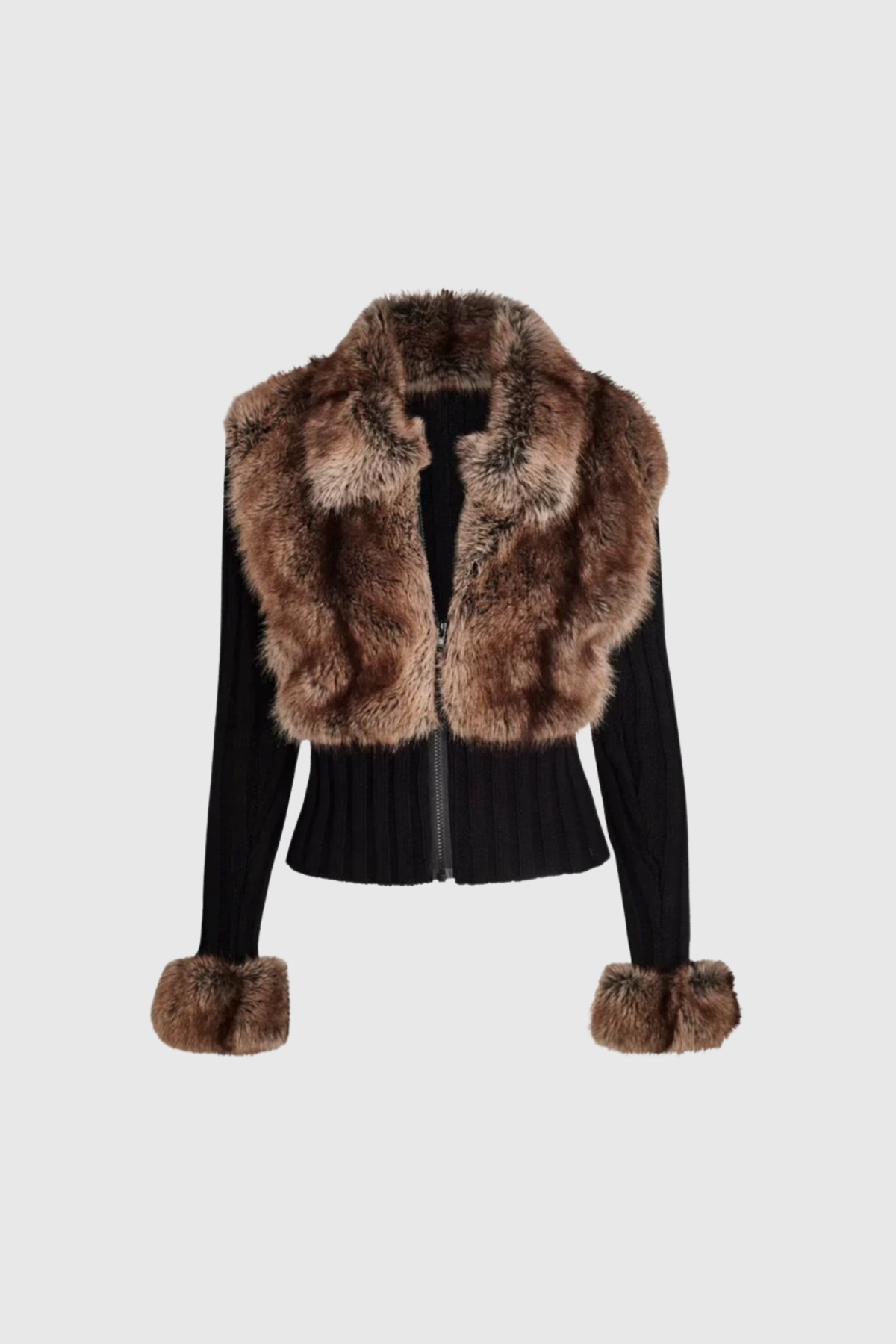 Vienna Faux Fur Knit Top