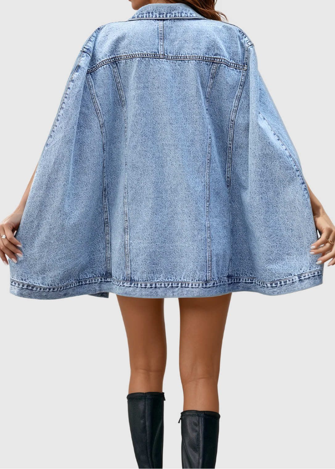Agravain Asymmetric Shawl Denim Jacket