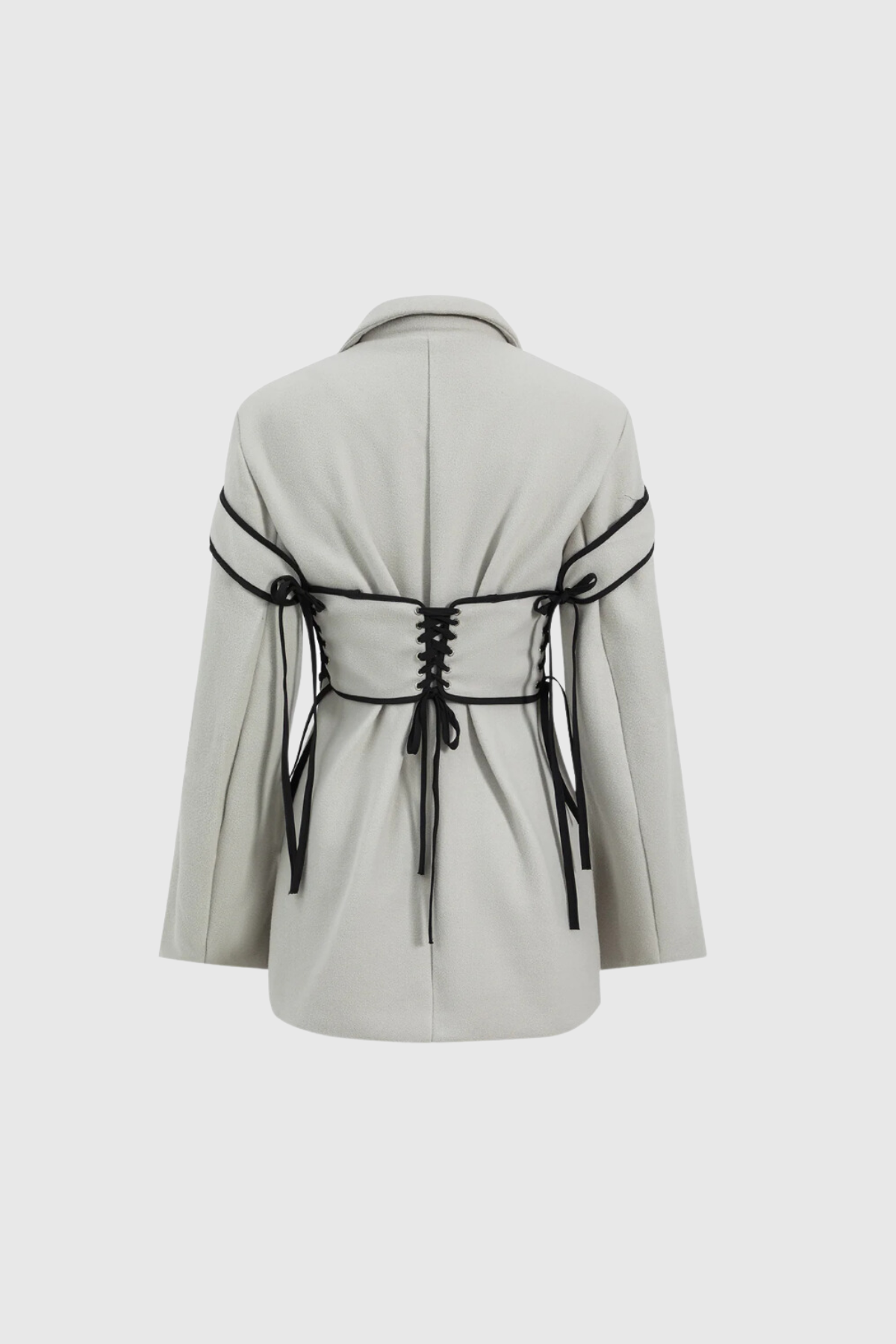 Aliphine Corset Lace Up Blazer In White