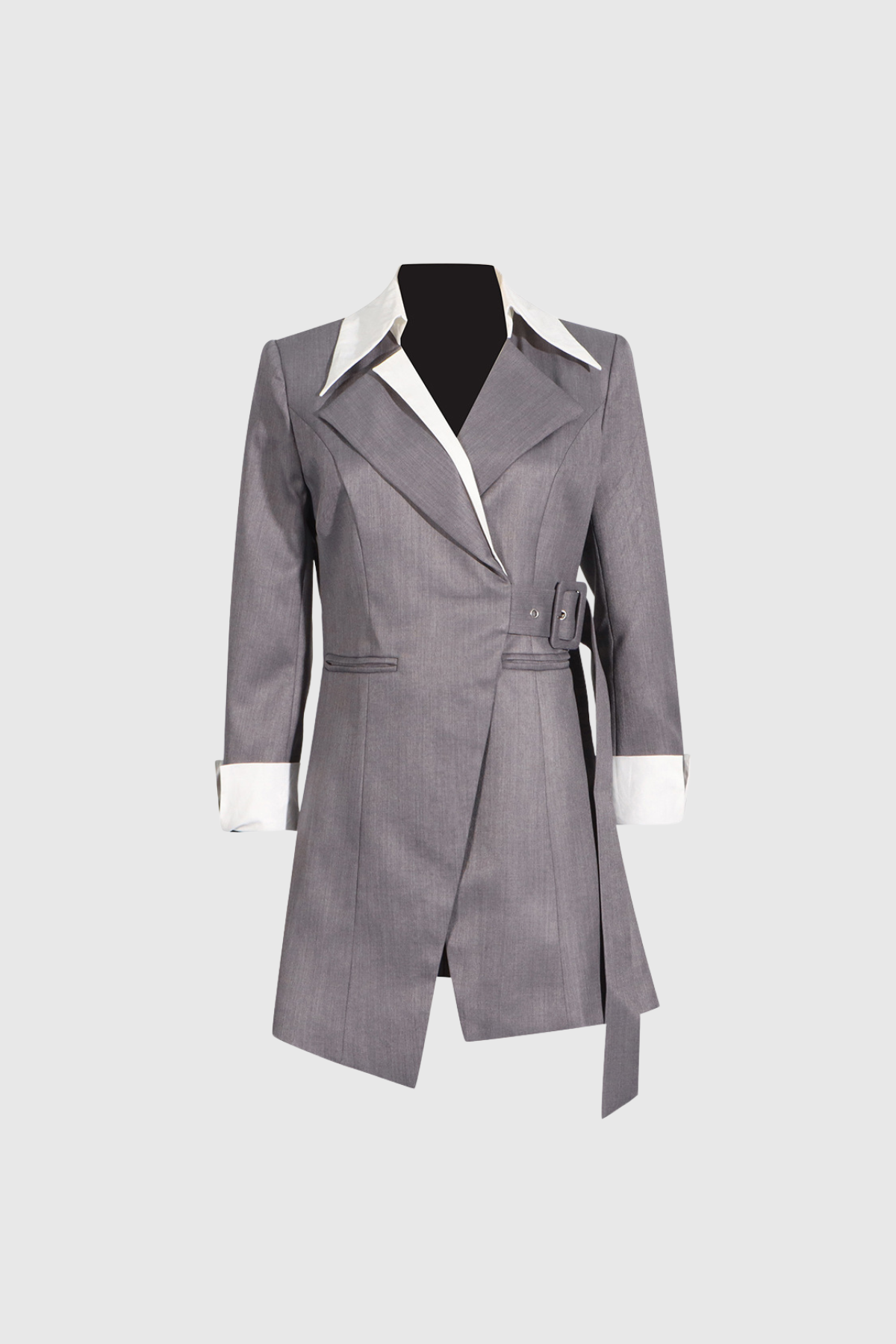 Amadis Buckle Lapel Asymmetric Blazer