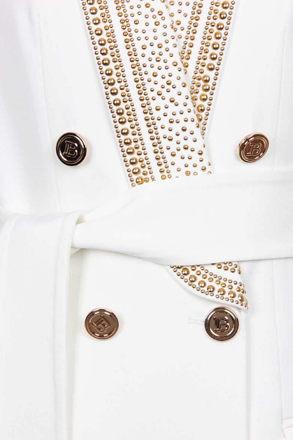 Atreyu Embellished Belted Blazer In White