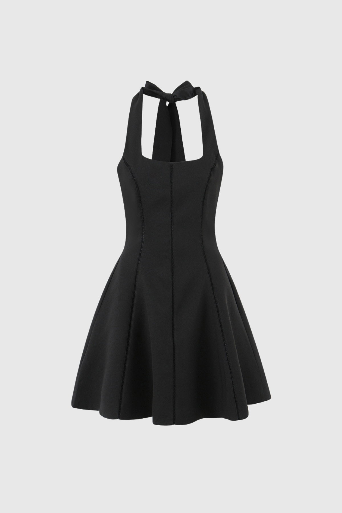 Bahati Halter Neck Ruffle Mini Dress In Black