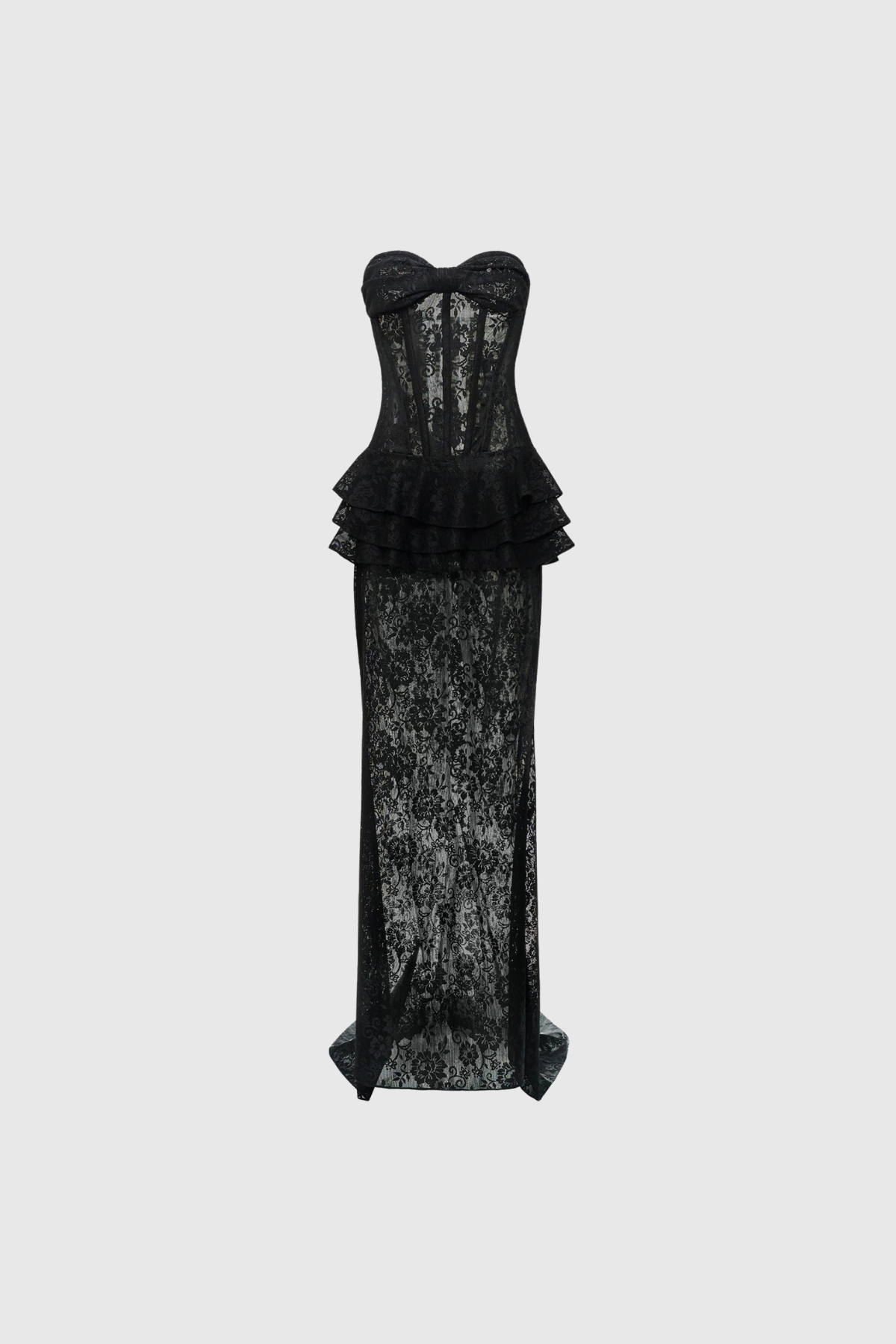Kazuya Strapless Corset Lace Maxi Dress