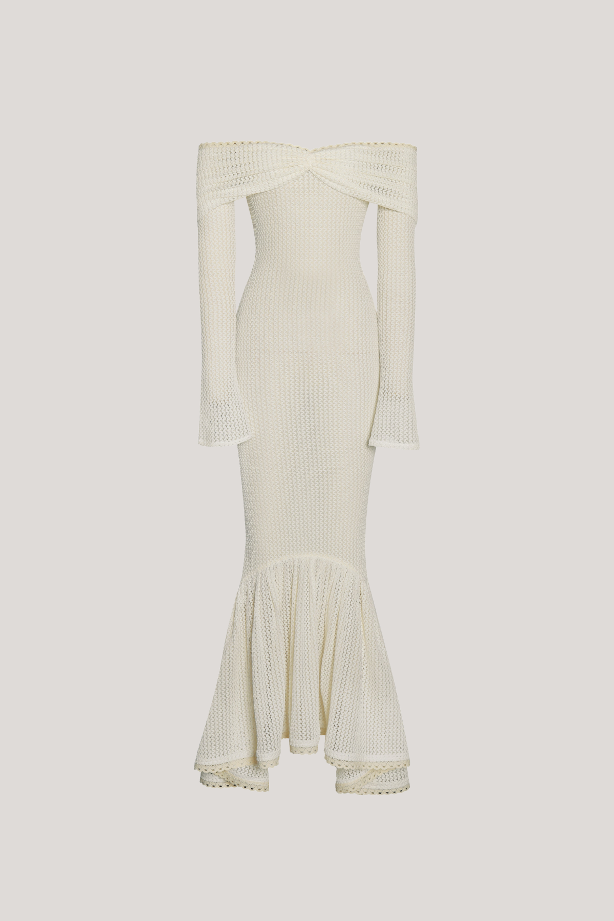 Efa Off Shoulder Bodycon Knit Midi Dress