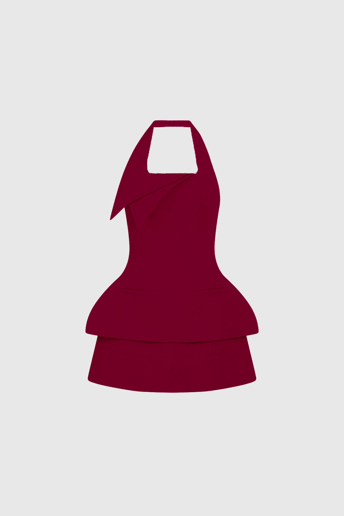 Dusanka Halter Neck Asymmetric Skirt Set In Red