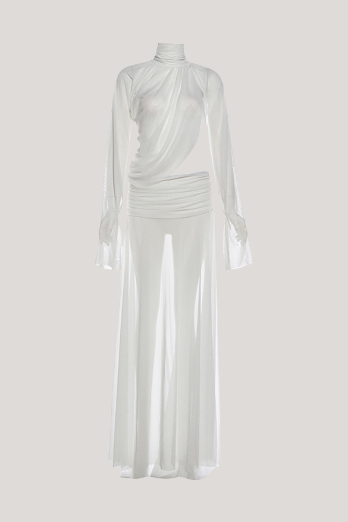 Elmar Cutout Ruch Split Maxi Dress