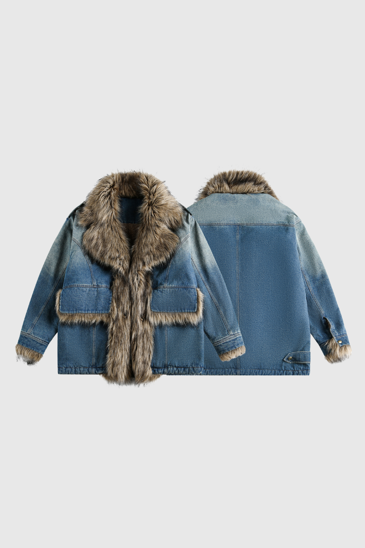 Fantine Faux Fur Denim Jacket