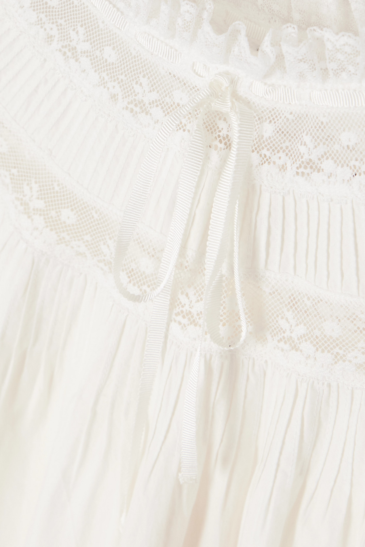 Emanuel Lace Mini Dress In White
