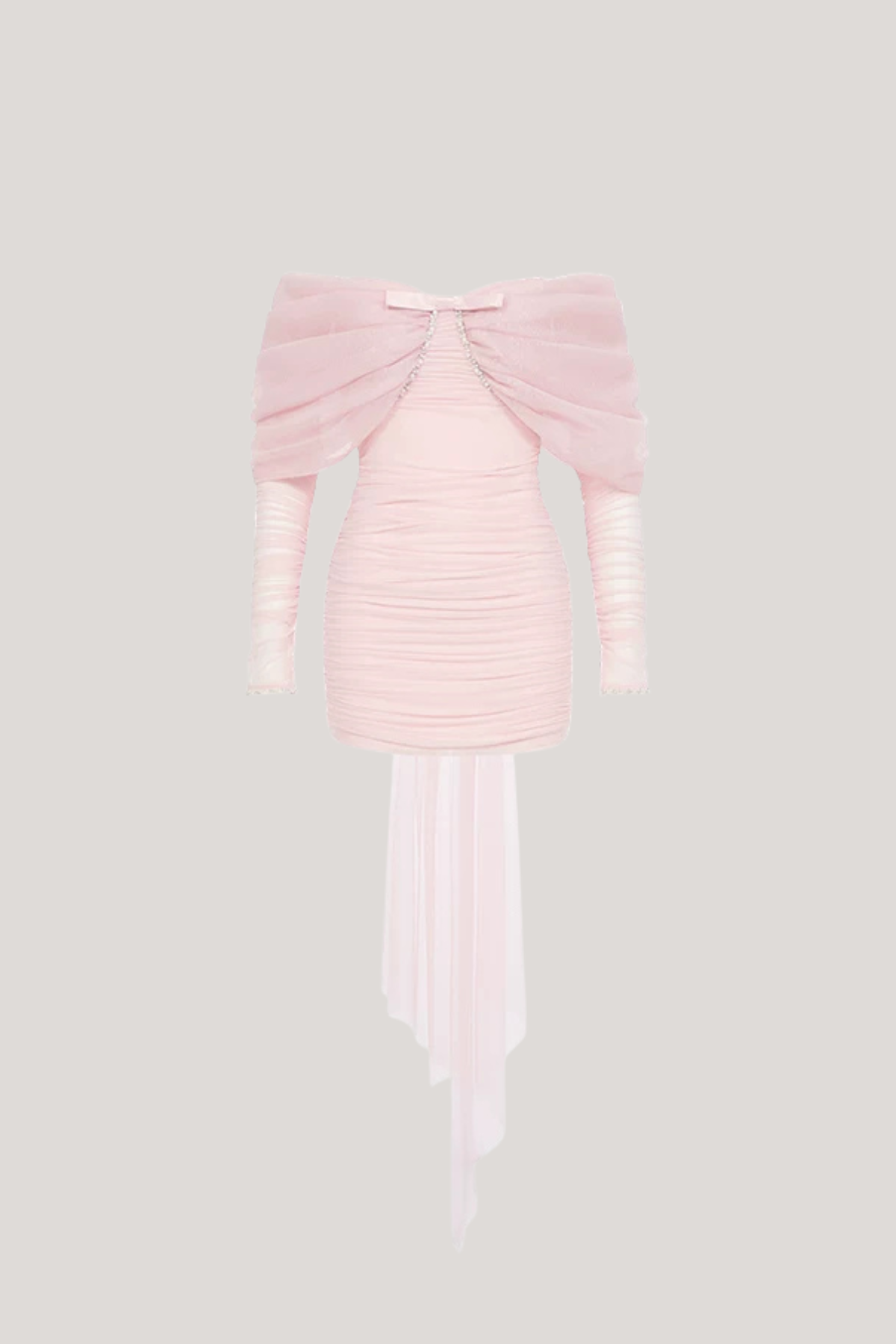 Eoghan Off Shoulder Mesh Mini Dress In Pink