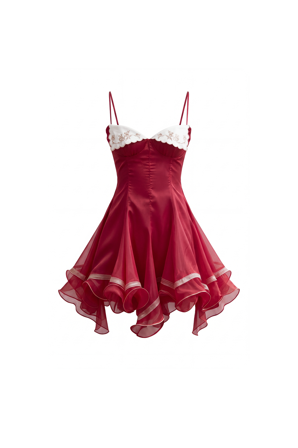 Kapena Spaghetti Ruffle Mini Dress