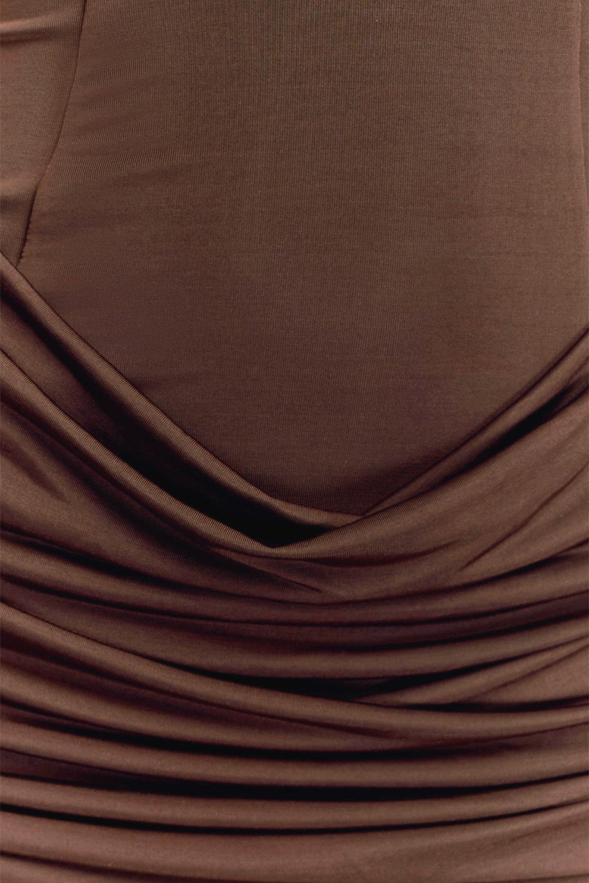 Erina Draped Scarf Mini Dress In Brown