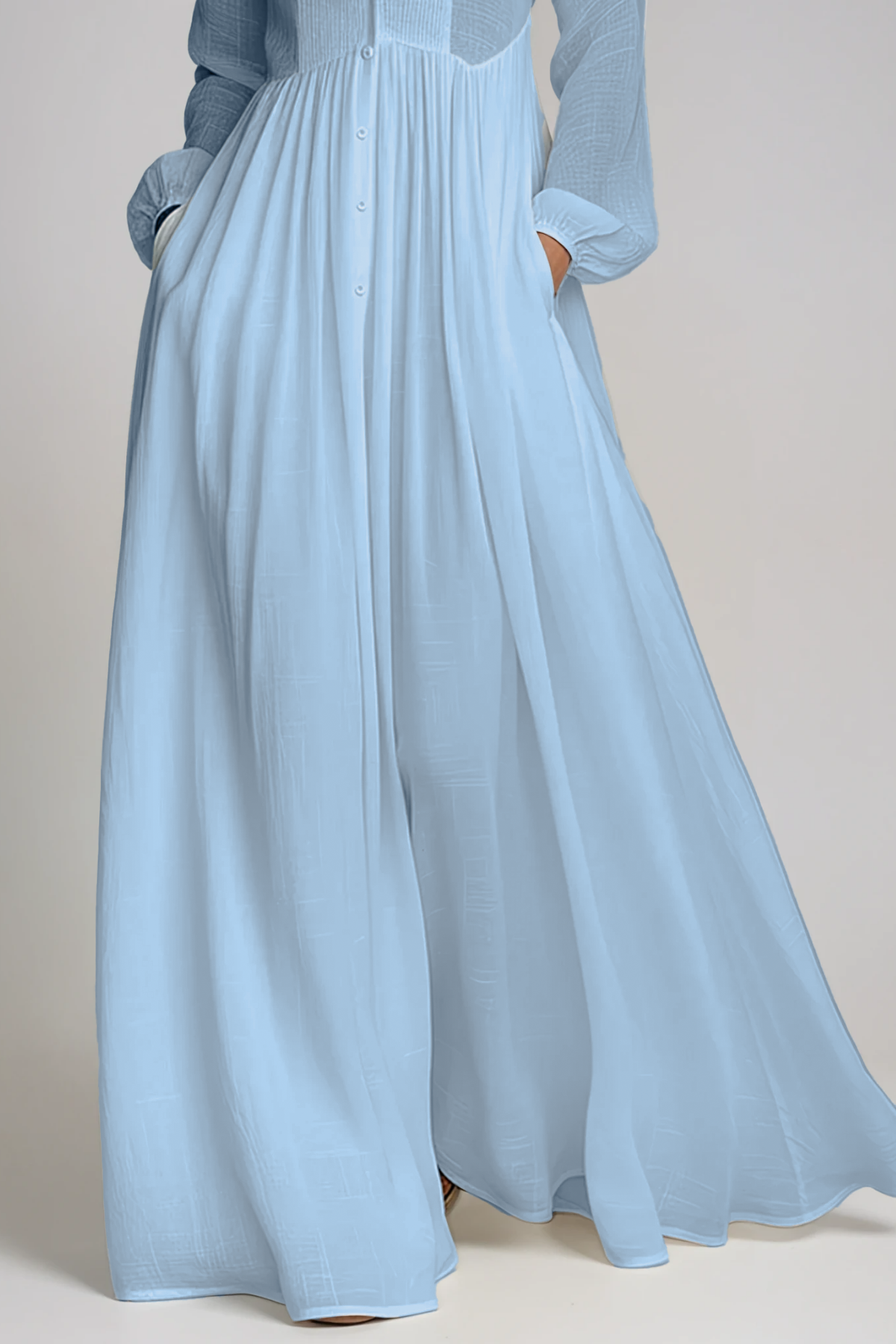 Flaithri Plunge Ruch Maxi Dress In Blue