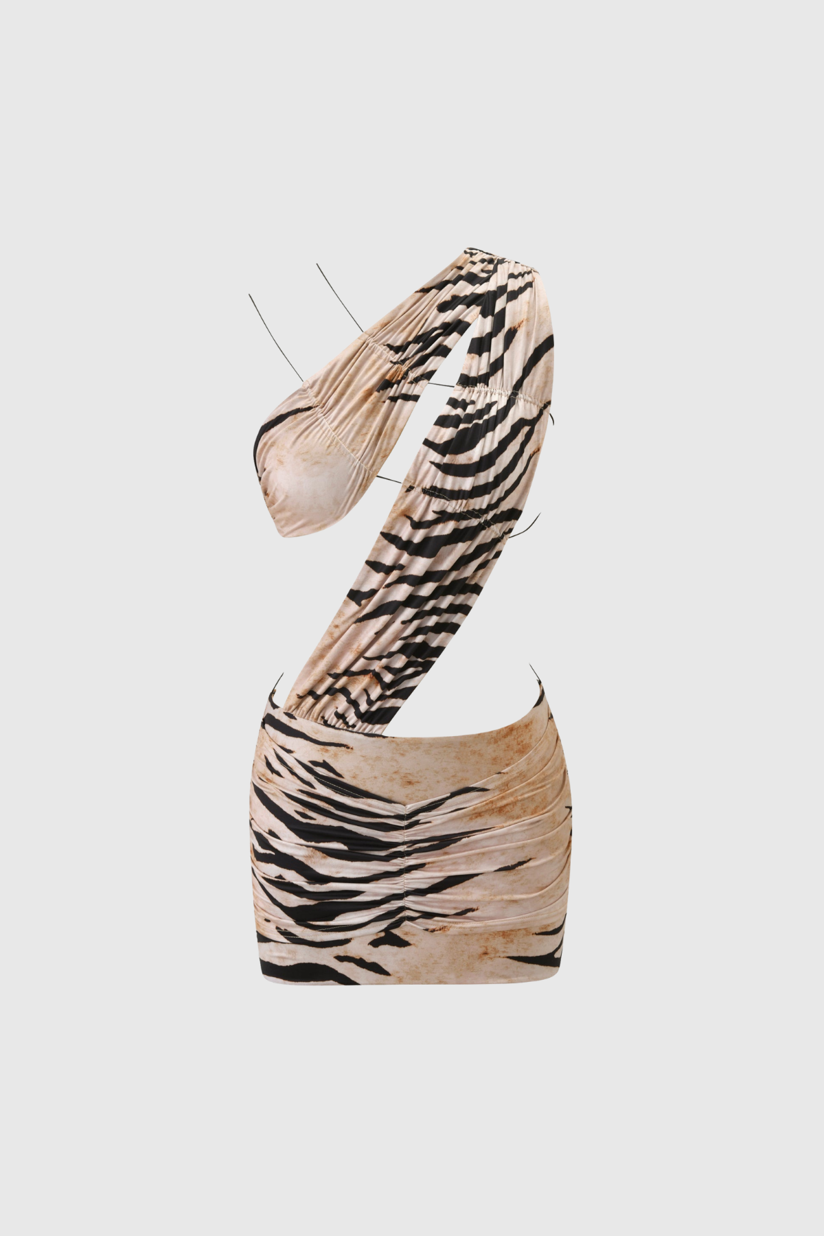 Inyene Cutout Tiger Mini Dress
