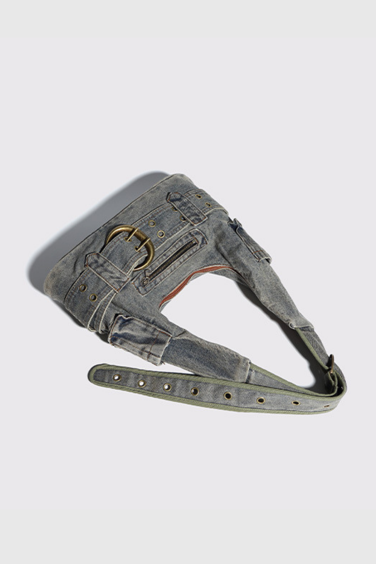 Arlo Pocket Belt Patchwork Denim Bag