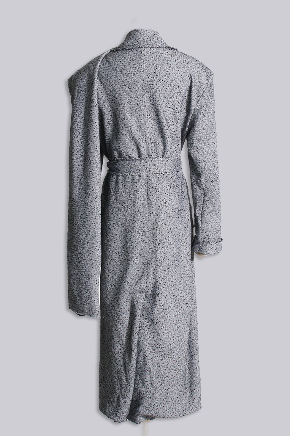 Zaiden Scarf Patchwork Tweed Coat