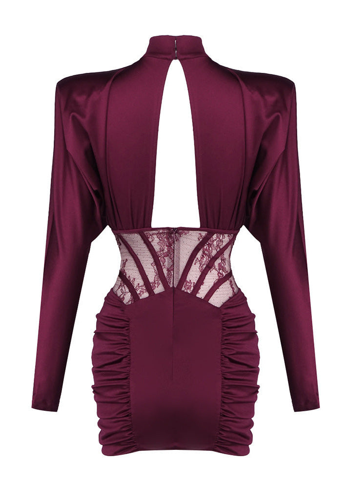 Denitsa Corset Cutout Satin Mini Dress
