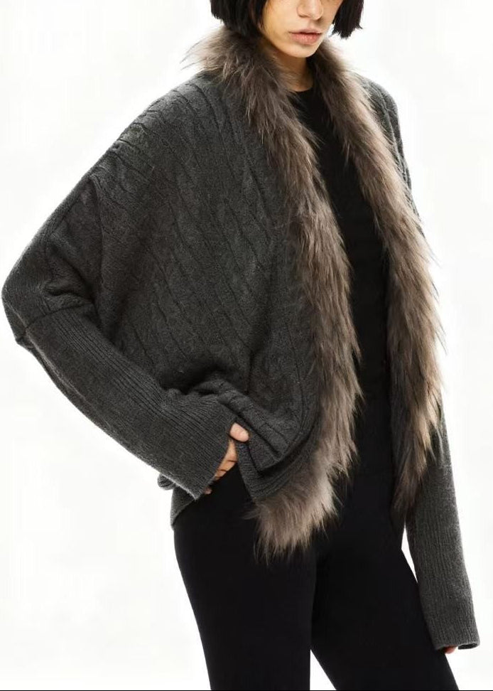Deina Faux Fur Knit Jacket