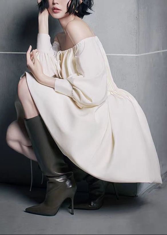 Edite Off Shoulder Ruch Mini Dress