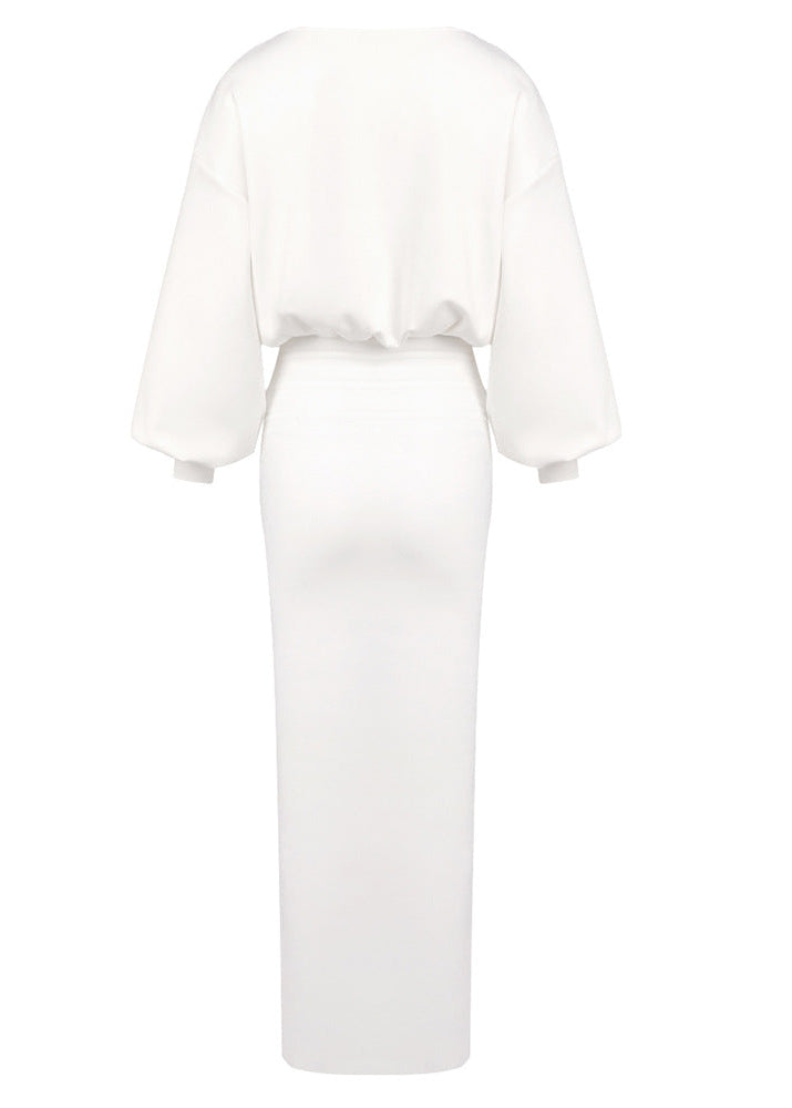 Doaa Balloon Sleeve Bodycon Maxi Dress