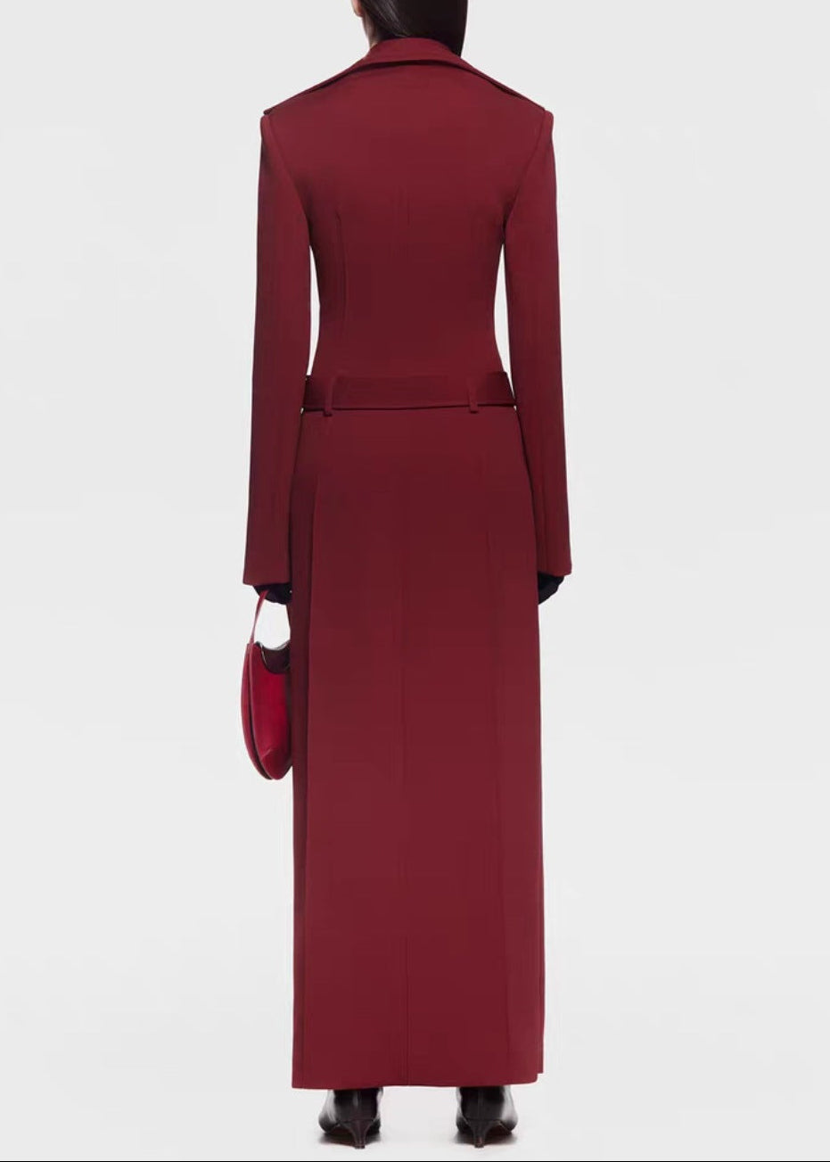 Dujam Deconstruct Lapel Coat In Red