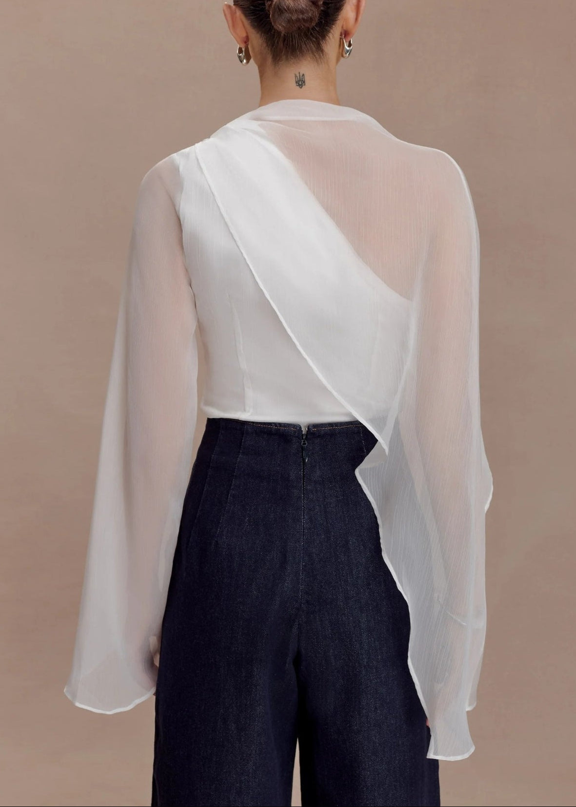 Fadzai Cape Sleeve Mesh Top