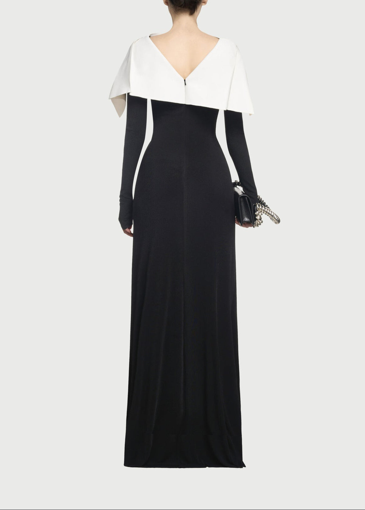 Bosmat Shawl Ruch Bodycon Maxi Dress In Black