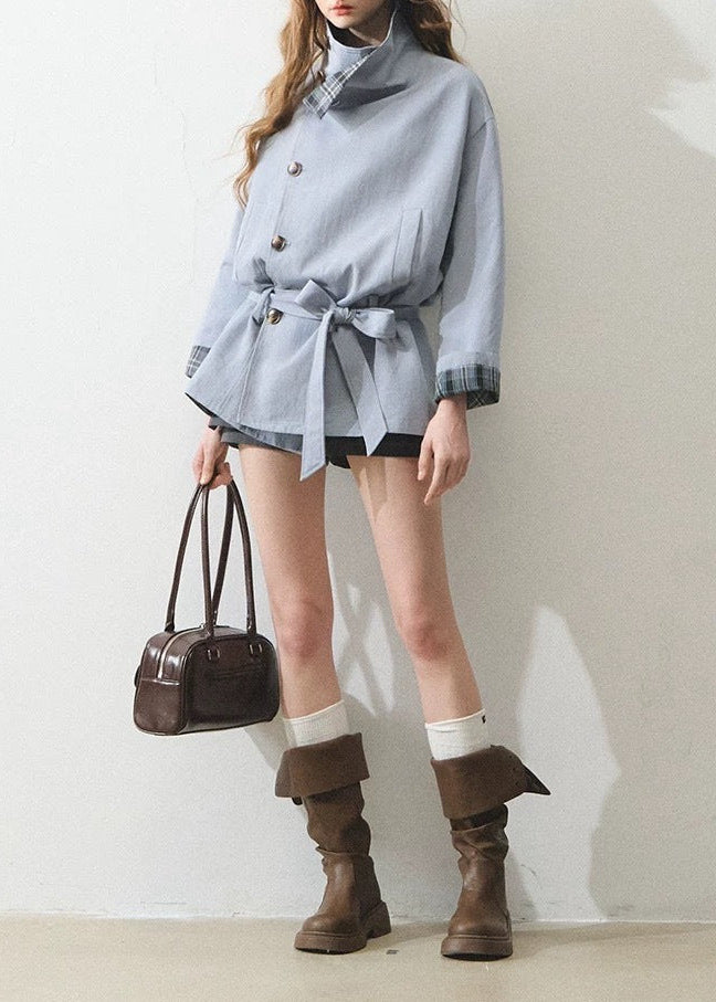 Crescenzo Grid Stand Collar Jacket