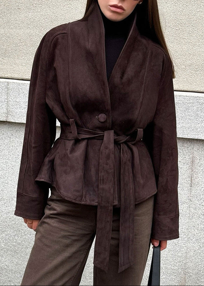 Elisheva Suede Tie Up Jacket