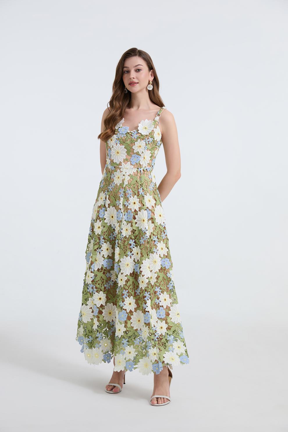 Faustus Flower Cutout Maxi Dress