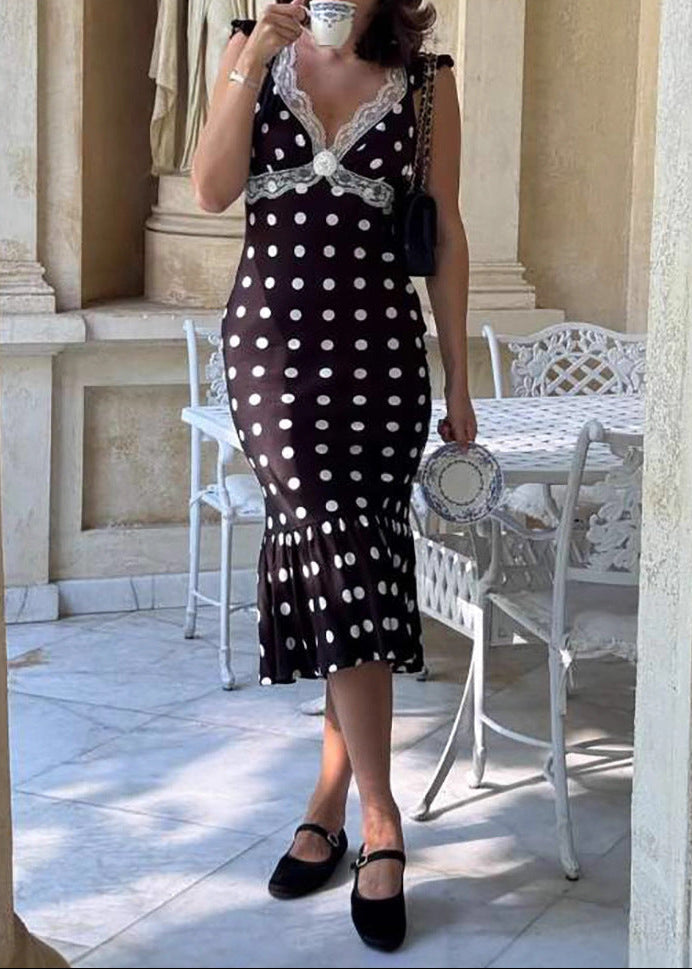 Fatoumata Lace Dot Mermaid Midi Dress