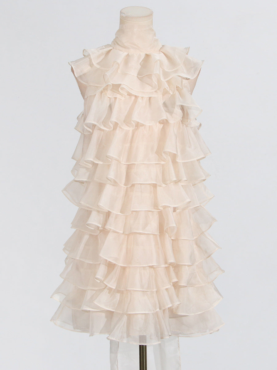 Anjea Ruffle Ruch Sleeveless Mini Dress