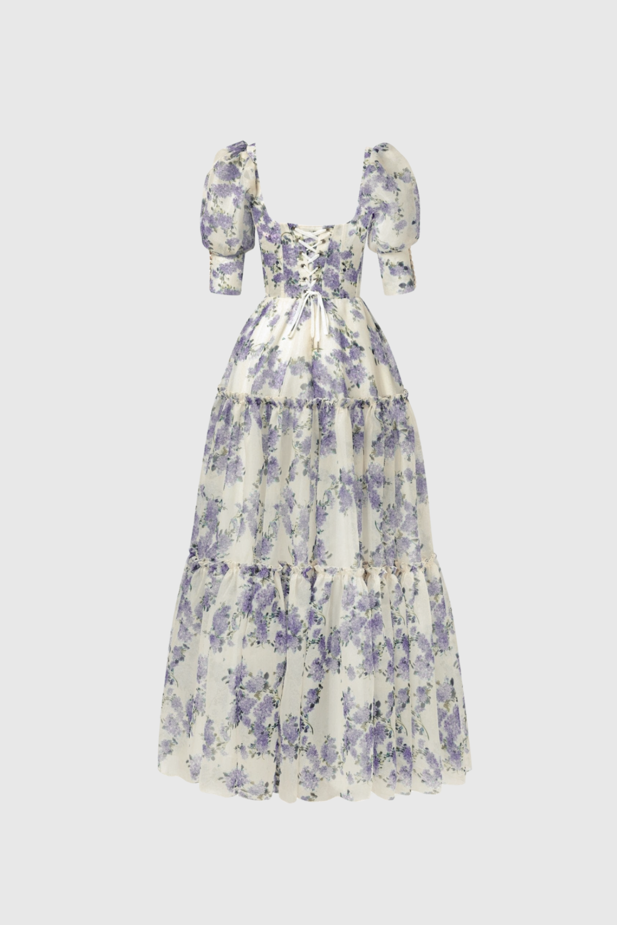 Ferdowsi Puff Sleeve Floral Maxi Dress In Purple